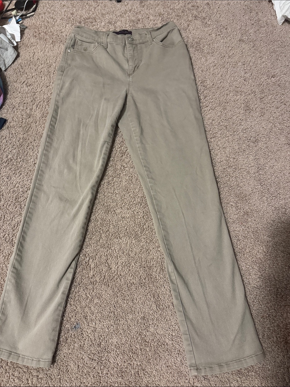 Gloria Vanderbilt Straight-Leg Jeans in Olive